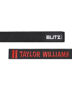 Blitz Personalised Black Belt - Customised One End